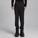 Punk Pants Gothic Style Black Trousers with Unique Embroidery