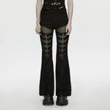 Extreme Mesh Gothic Flare Punk Pants for Edgy Style