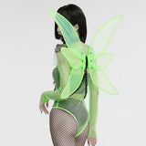 Fluorescent Green Butterfly Wings Harness Punk Accessories