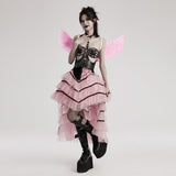 Pink Feather Wing Harness with Chains Punk Accessories