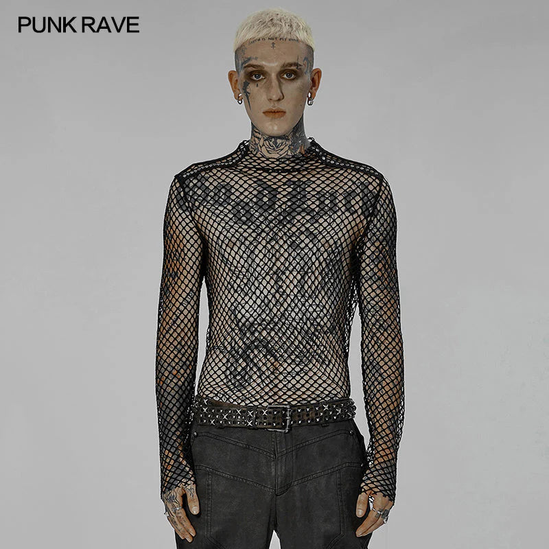 Punk sexy gauze T-shirt