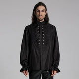 Gothic Pleated Ruffle Shirt Victorian Steampunk Style