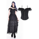 Gothic Romantic Lace Top with Layered Ruffles
