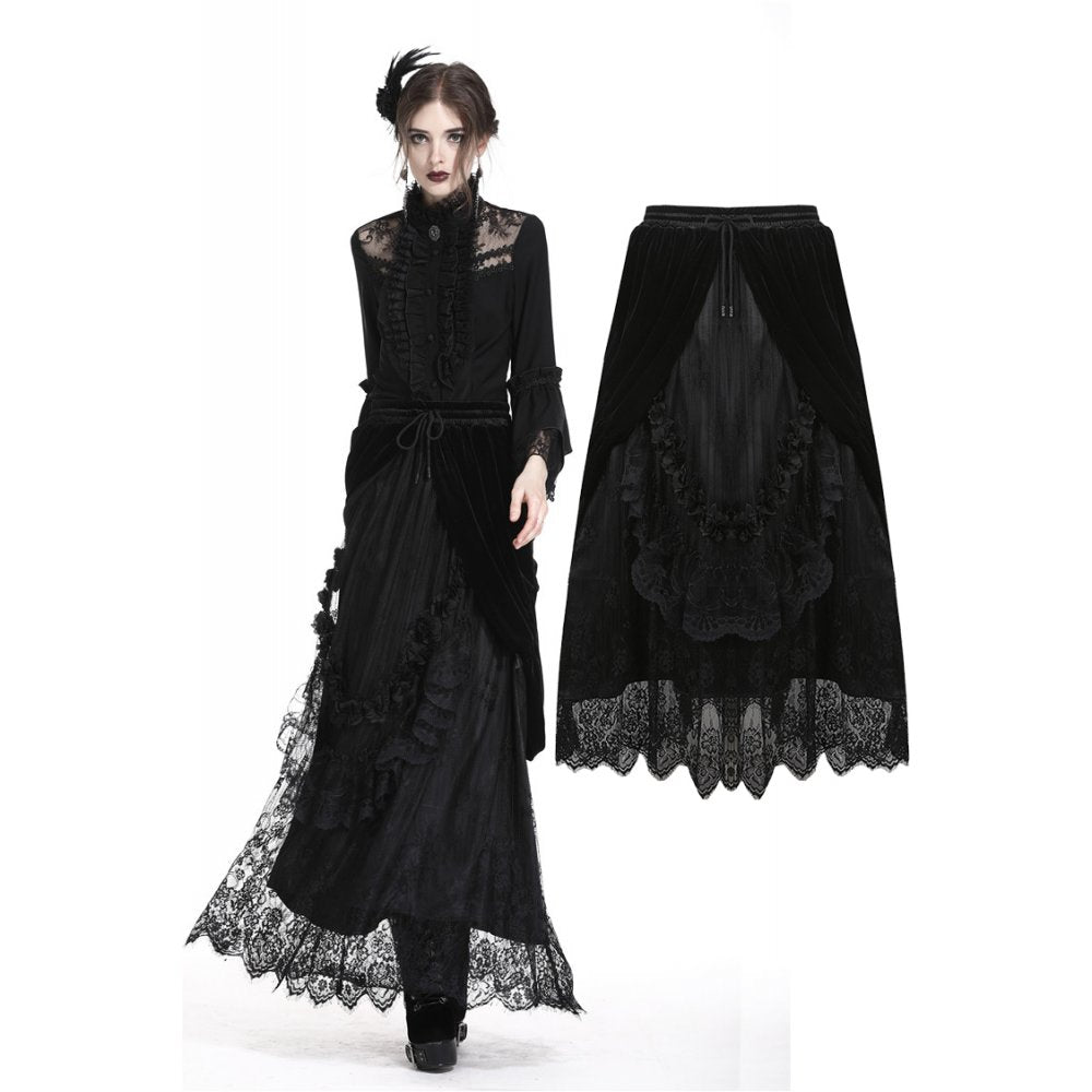 Gothic gorgeous frilly maxi skirt