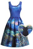 Amanda Cat Starry Night Flared Dress