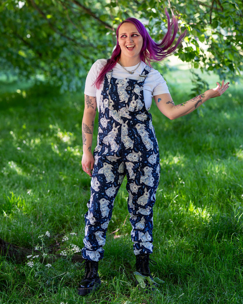 Rebel Romance x Abi Perry Bunnies Stretch Dungarees