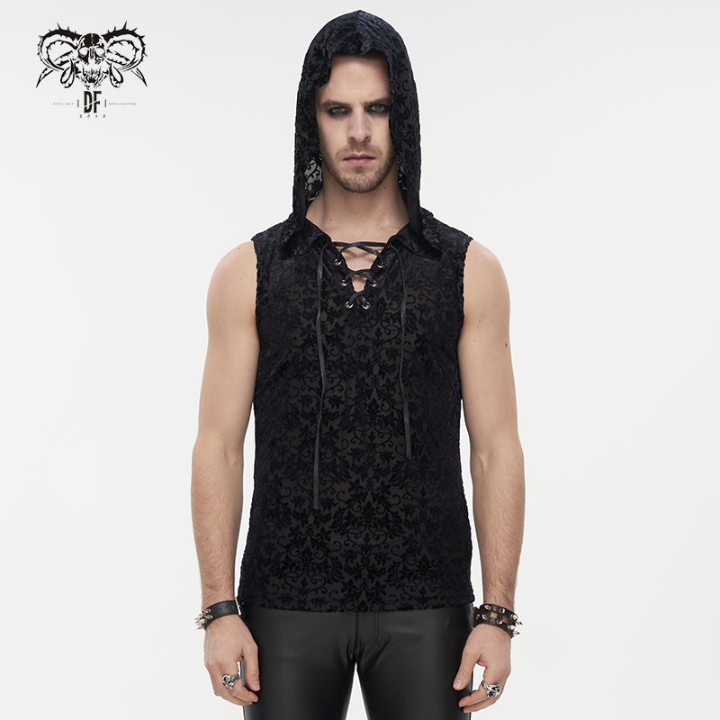 Gothic floral pattern men hoodie