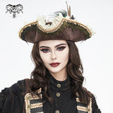 Lace peacock feather triangle pirate hat