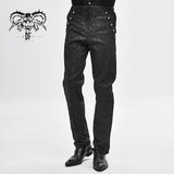 Gothic patterned men black trousers