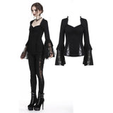 Gothic lacey knitted top with tasseled sleeve