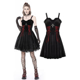 Gothic bloody lace up dress