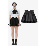 Chic Mini Skirt with Bow Waist and Pleated Hem