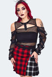Cold Shoulder Mesh Top By Jawbraker