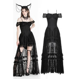 Gothic noble romantic lace hi-low dress.