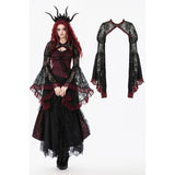 BW169 Gothic Black Red Baroque Lace Cardigan
