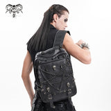 Men's Gothic Buckle-up Rivets Skull Bag