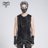 Gothic Eyelet Strap Distressed Vest
