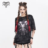 Punk Lilimar Printed Ripped T-shirt