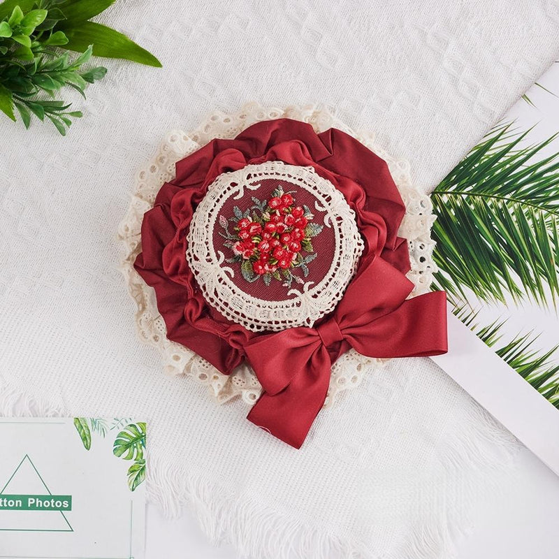 Sweet Lolita Top Hat, Floral Embroidery