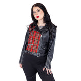 ELAINE JACKET - BLACK/RED TARTAN By Heartless