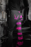 Pink Death Striped Split Flares [Pink/Black]