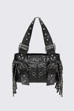 Fern Studded Fringe Shoulder Bag