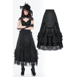 Vintage Gothic Lace Layered Maxi Skirt