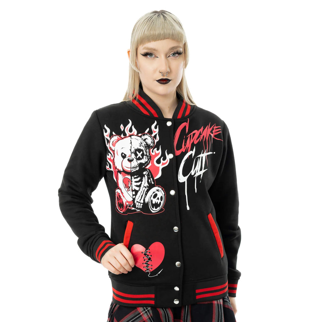 HEARTBREAK BEAR VARSITY JACKET