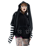 HYPNO BUNNY HOOD - BLACK/WHITE