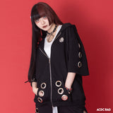 Garakuta Eyelet ZIP Hoodie with Short Sleeves