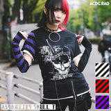 Asymmetry Skull Long Sleeve Tee