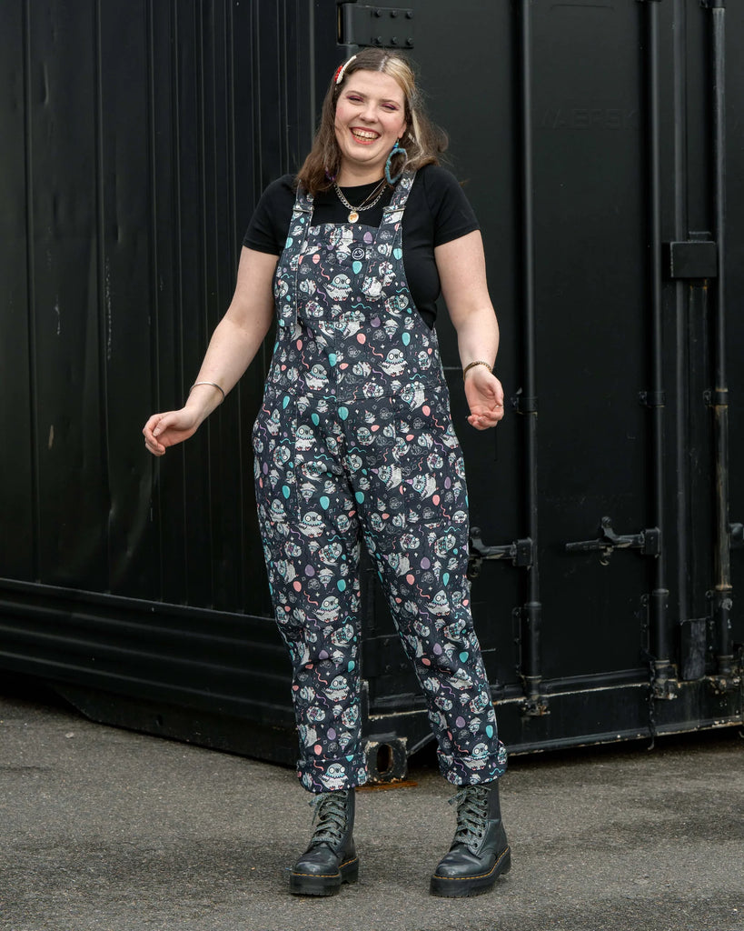 Rebel Romance x Katie Abey Pigeon Party Stretch Dungarees