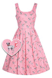 Amanda Pink Dalmatian Flared Dress