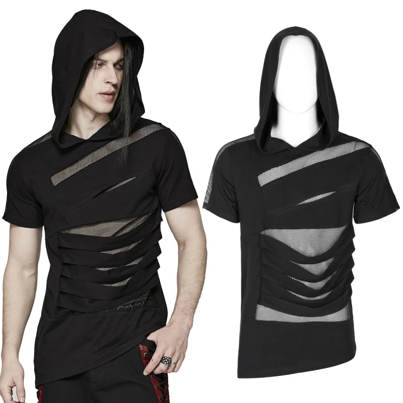 Punk Rave Short Sleeve Hoodie Catacomb with Rips