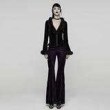 Elfa Purple Velvet Flared Trousers