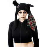 RINI HAT - BLACK/BLACK CHECK