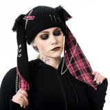RINI HAT - BLACK/PINK CHECK
