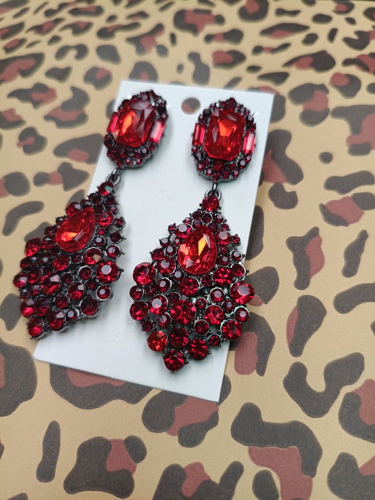 Red Stone Victorian Earrings