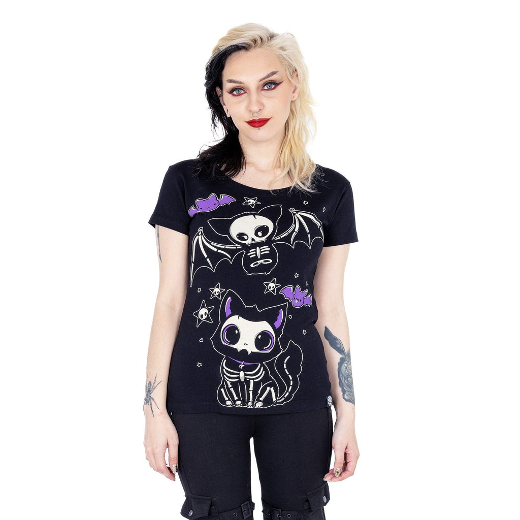 Skelly Cat T By Cupcake Cult