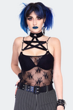 Pentagram Straps Lace Top By Jawbraker