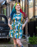 Unicorn Stripes Stretch Twill Pinafore Dress