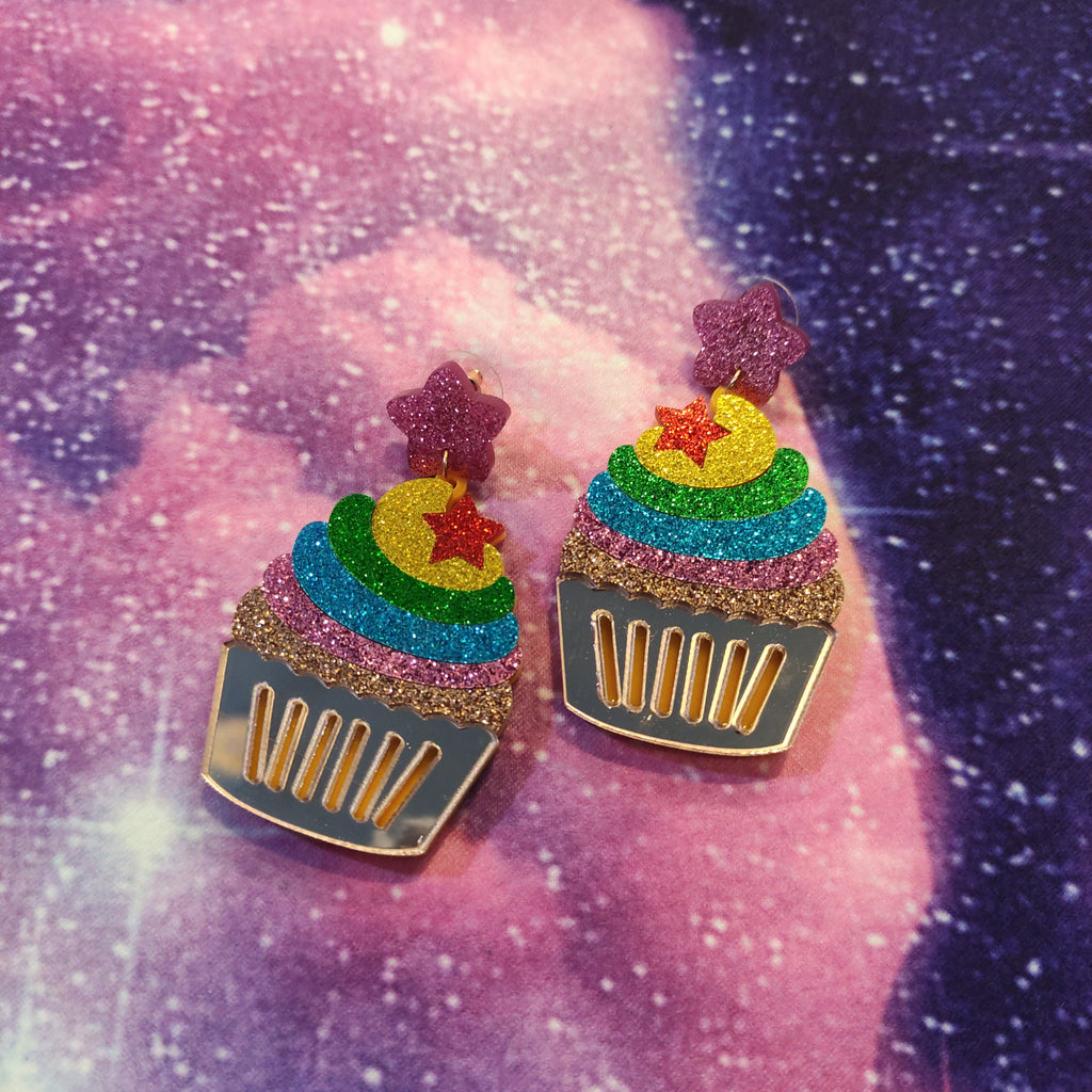 Sparkling Cupcake Earrings