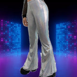 Silver Disco Bell Pants
