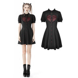 Gothic rope red heart button dress