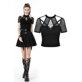 Rocker Cutout Net Knit T-shirt