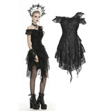 Gothic ghost irreqular frilly dress