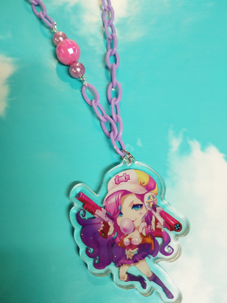 Pink Princess Japanese Anime Necklace