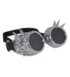 Steam punk goggles w rivet silver