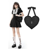 Gothic cross heart shoulder bag