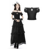 Gothic delicate lace neckline top